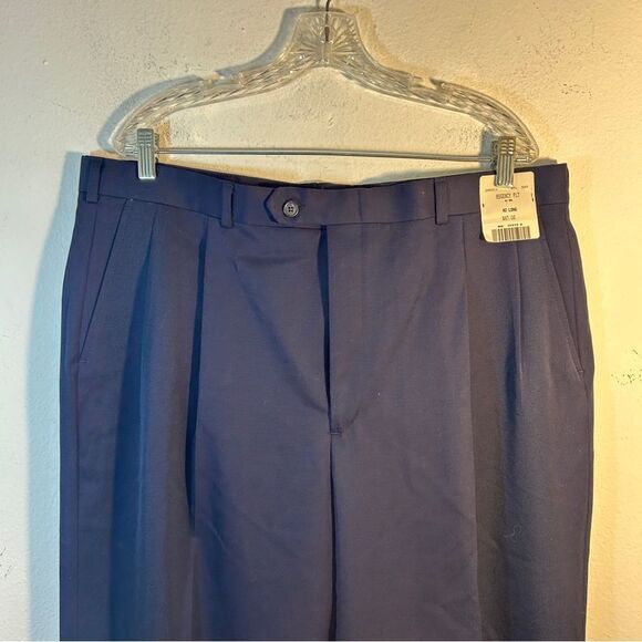 BURBERRY MENS DRESS PANTS 40 LONG BLUE NEW capsule business slacks VTG DEADSTOCK - Picture 6 of 16